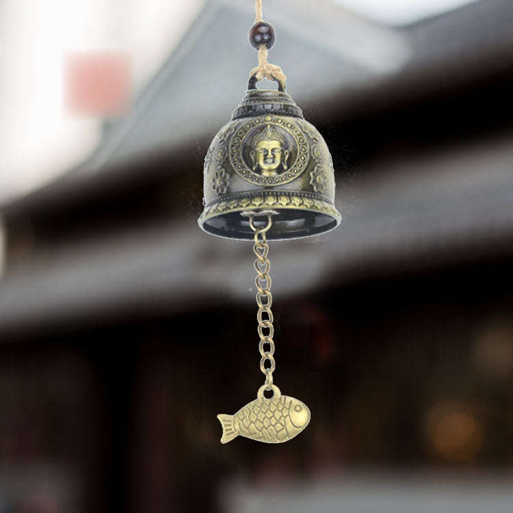 2 PCS Good Fortune Fortune House Creative Buddha Statue Model Bell Car Hanging Gift