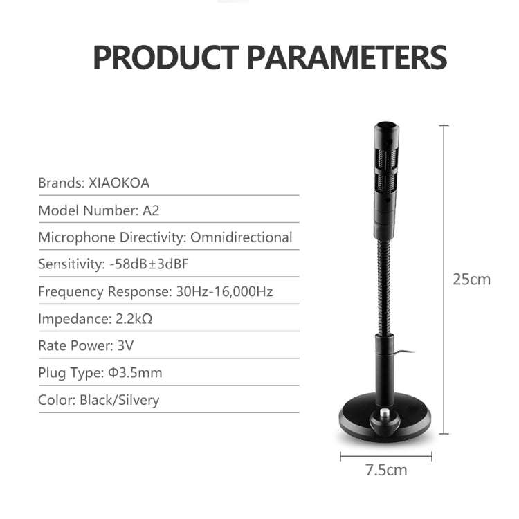 USB Condenser Microphone with Cable for Computer PC Desktop Laptop Notebook Cable Recording Gamin...