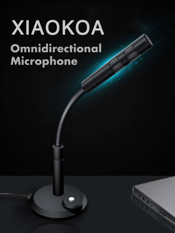 USB Condenser Microphone with Cable for Computer PC Desktop Laptop Notebook Cable Recording Gamin...