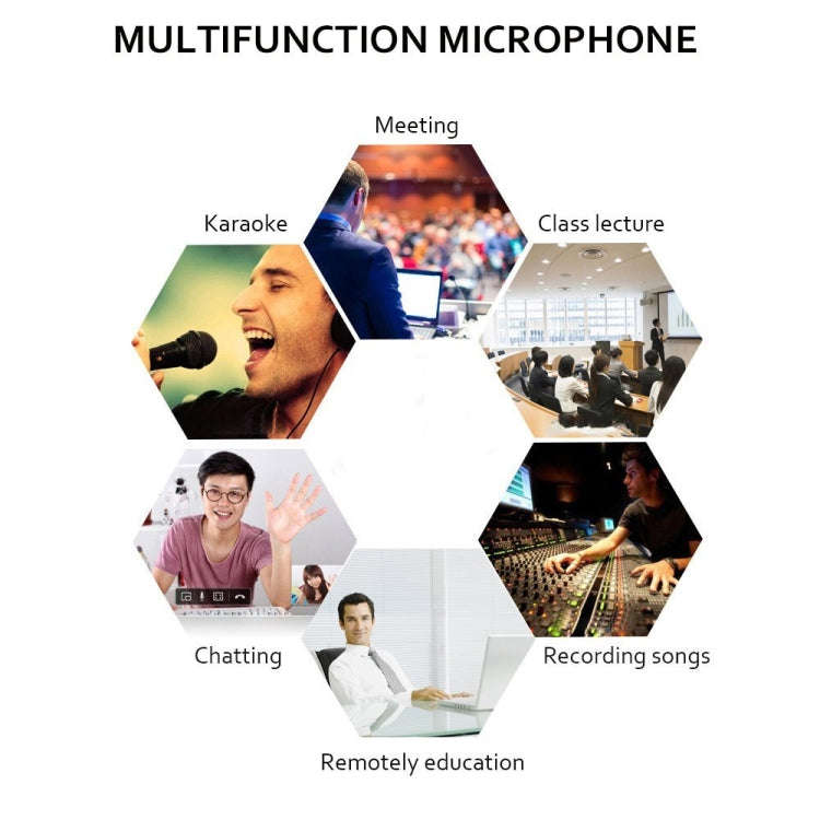 USB Condenser Microphone with Cable for Computer PC Desktop Laptop Notebook Cable Recording Gamin...