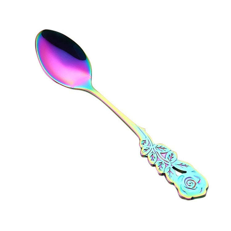 Small Mini Stainless Steel Rose Flower Coffee Spoon Strring Spoon Teaspoon Tea Spoon Dessert Spoo...