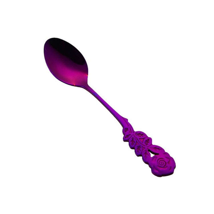 Small Mini Stainless Steel Rose Flower Coffee Spoon Strring Spoon Teaspoon Tea Spoon Dessert Spoo...