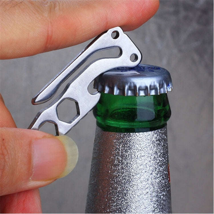 Multi-function Bottle Opener Keychain Outdoor Pocket Tool Pry Bar Hex Key Wrench