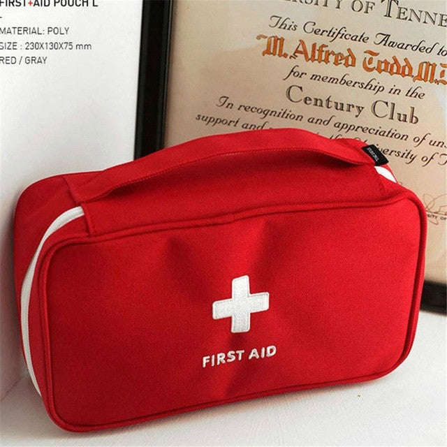 Travel First Aid Kit Bag Home Emergency Survival Rescue Box(Red)