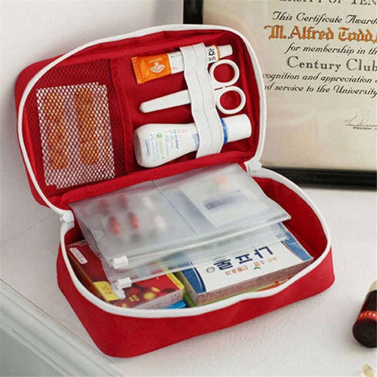 Travel First Aid Kit Bag Home Emergency Survival Rescue Box(Red)