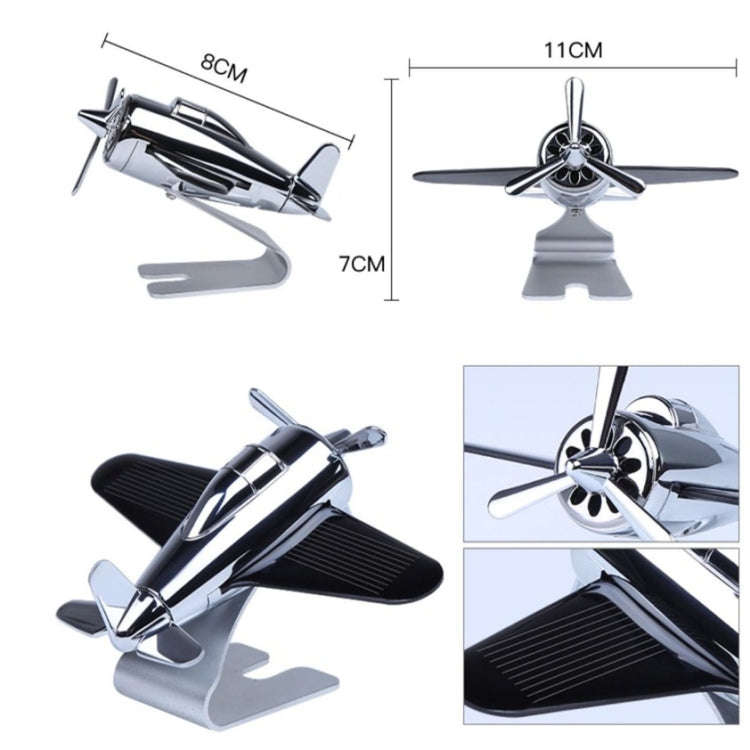 Aromatherapy Decorations for Cars Solar Aircraft Car Decorations(Silver)