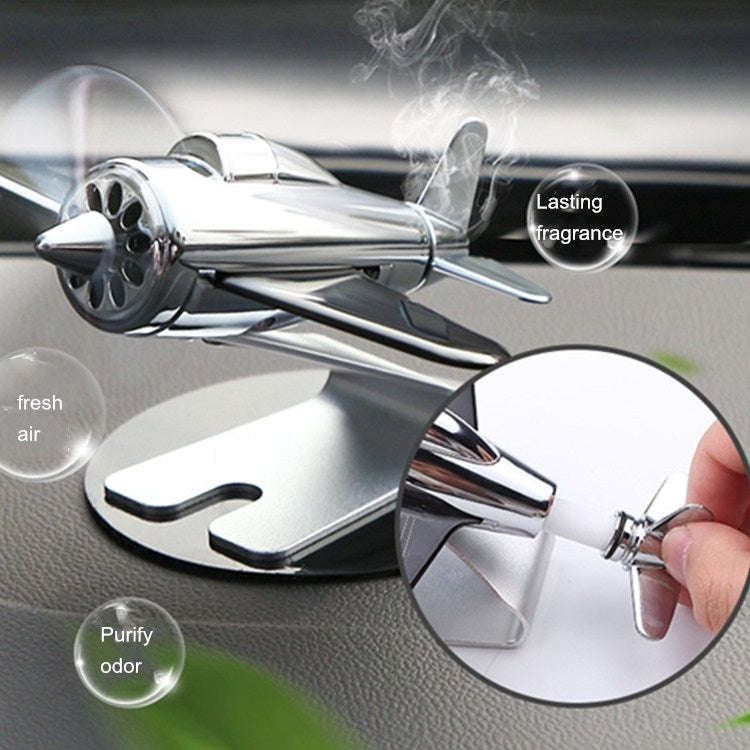 Aromatherapy Decorations for Cars Solar Aircraft Car Decorations(Silver)