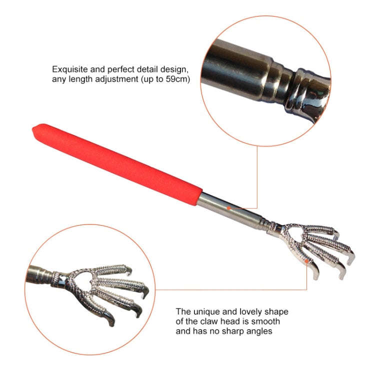 Practical Handy Stainless Telescopic Pocket Scratching Massage Kit Bear claw back scratcher(Color...