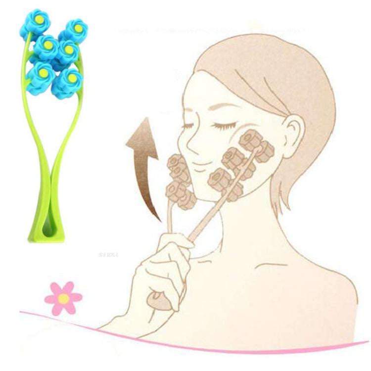Manual Roller Face Massager Face Beauty Instrument Facial Double Chin Tool(Blue)