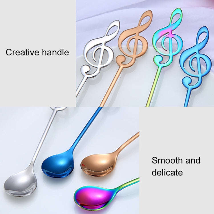 Creative Musical Note Spoon Coffee Stirring Scoop Stainless Steel Titanium Music Bar Spoon Gift S...