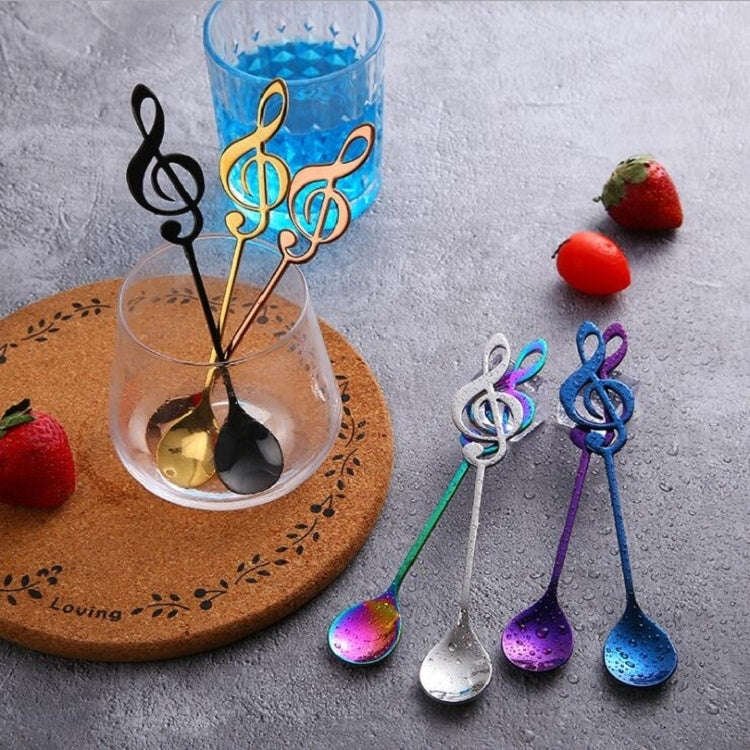Creative Musical Note Spoon Coffee Stirring Scoop Stainless Steel Titanium Music Bar Spoon Gift S...