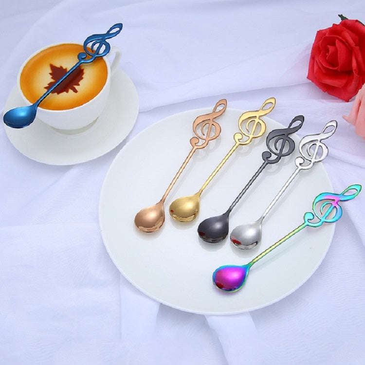 Creative Musical Note Spoon Coffee Stirring Scoop Stainless Steel Titanium Music Bar Spoon Gift S...