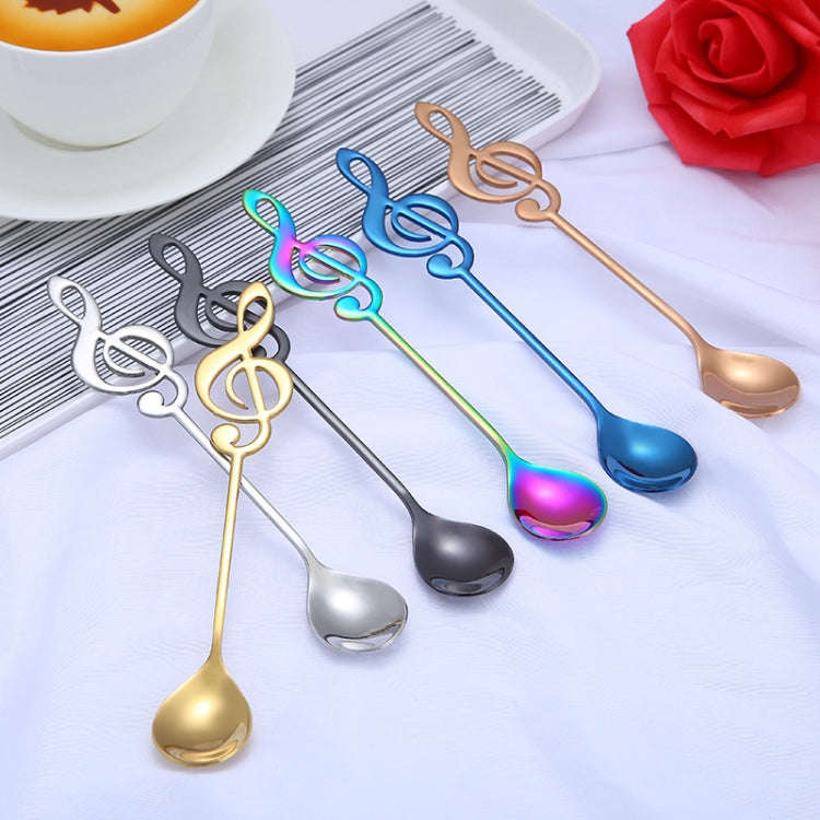 Creative Musical Note Spoon Coffee Stirring Scoop Stainless Steel Titanium Music Bar Spoon Gift S...