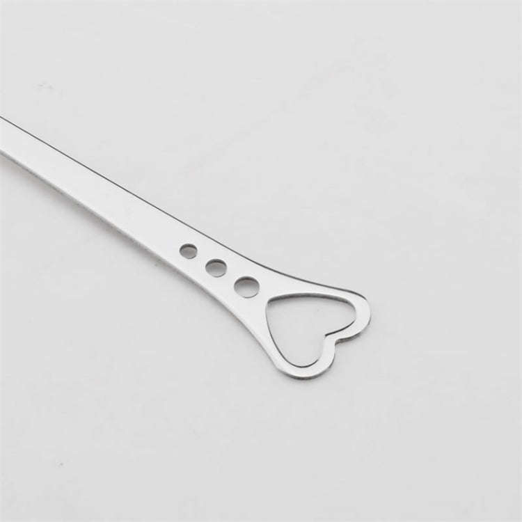 2 PCS Stainless Steel Spoon Portable Metal Coffee Teaspoon Creative Love Heart Shaped Wedding Par...