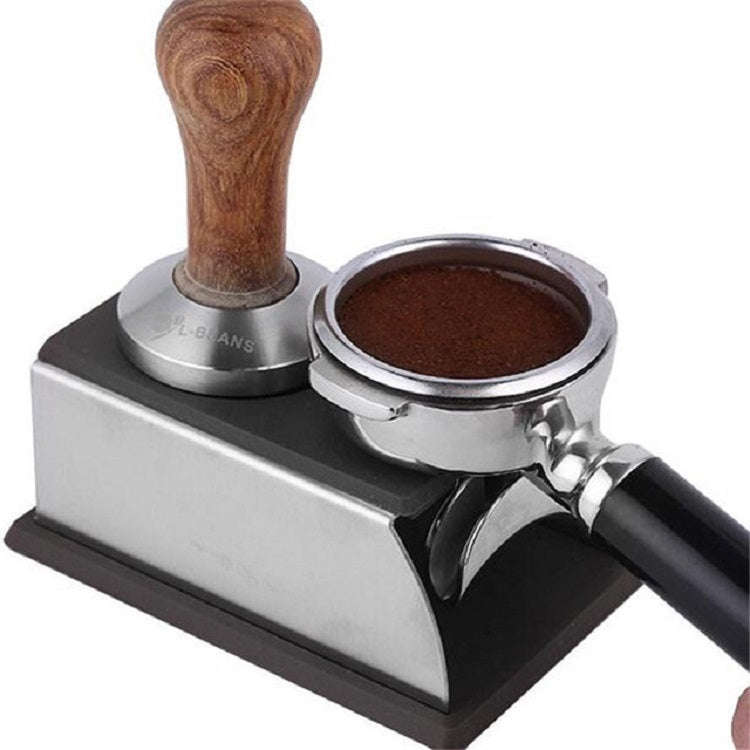 Stainless Steel Silicone Espresso Coffee Tamper Stand Barista Tool Powder Pad Hammer Pad(Brown)