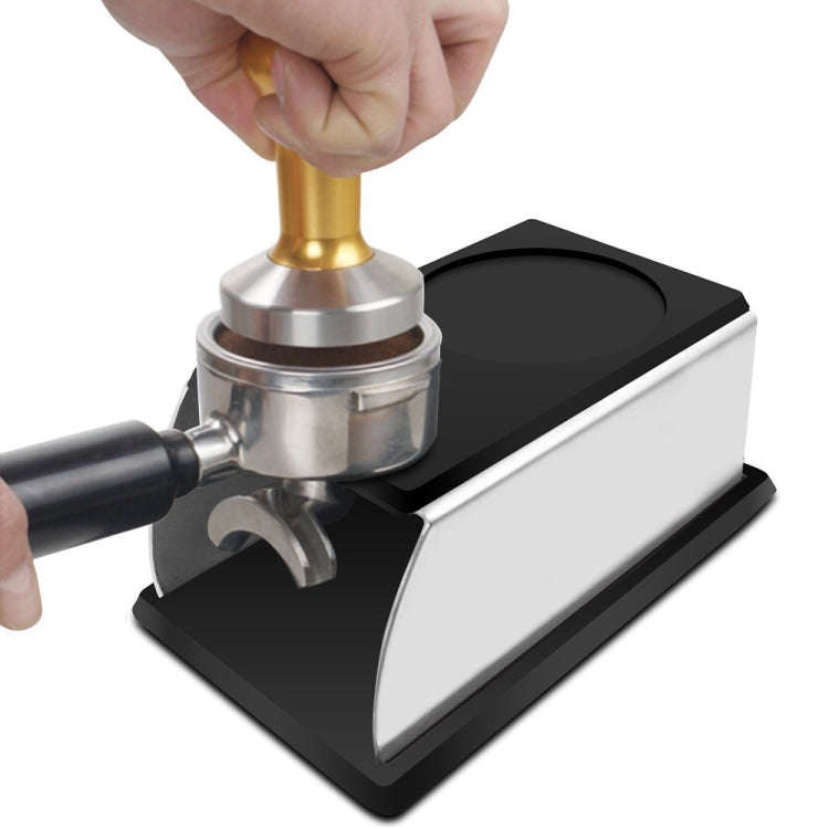 Stainless Steel Silicone Espresso Coffee Tamper Stand Barista Tool Powder Pad Hammer Pad(Brown)