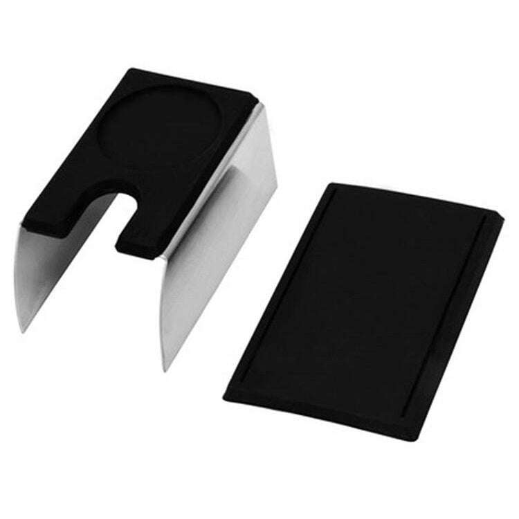 Stainless Steel Silicone Espresso Coffee Tamper Stand Barista Tool Powder Pad Hammer Pad(Brown)