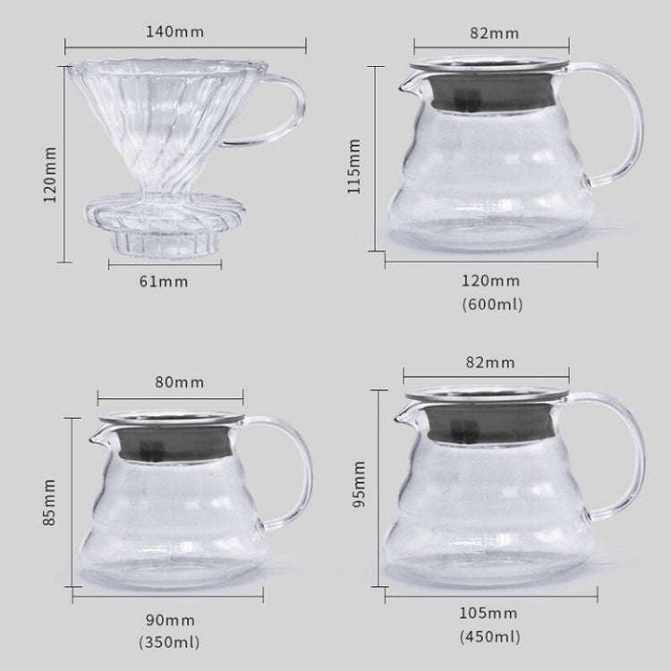 Heat-resistant Hand-made Coffee Glass Pot Cloud Coffee Sharing Pot, Specification:600ml Integrate...