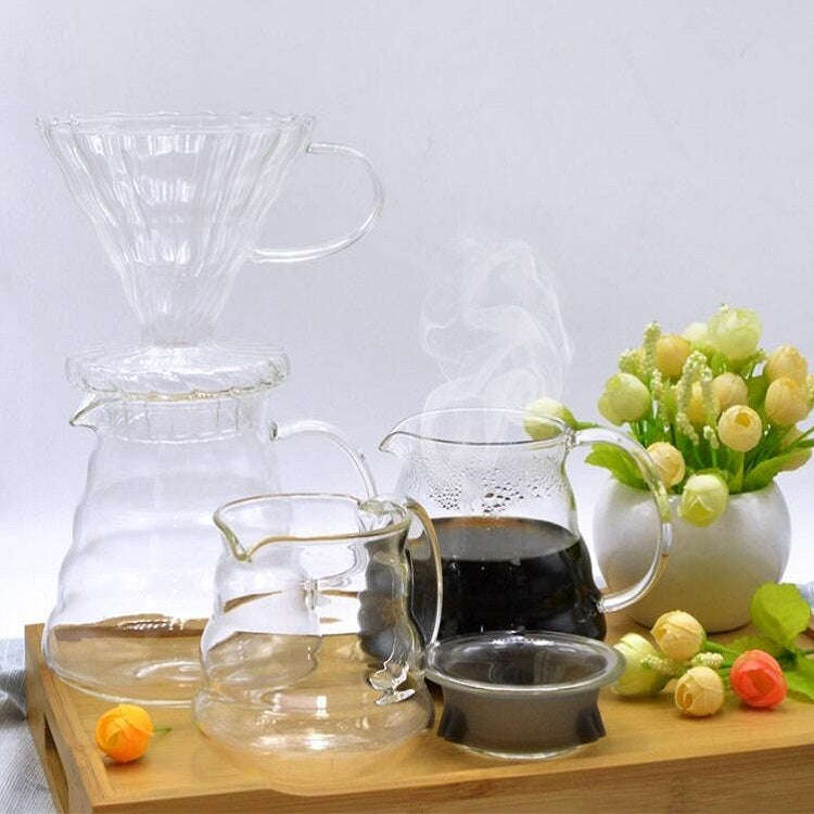 Heat-resistant Hand-made Coffee Glass Pot Cloud Coffee Sharing Pot, Specification:600ml Integrate...