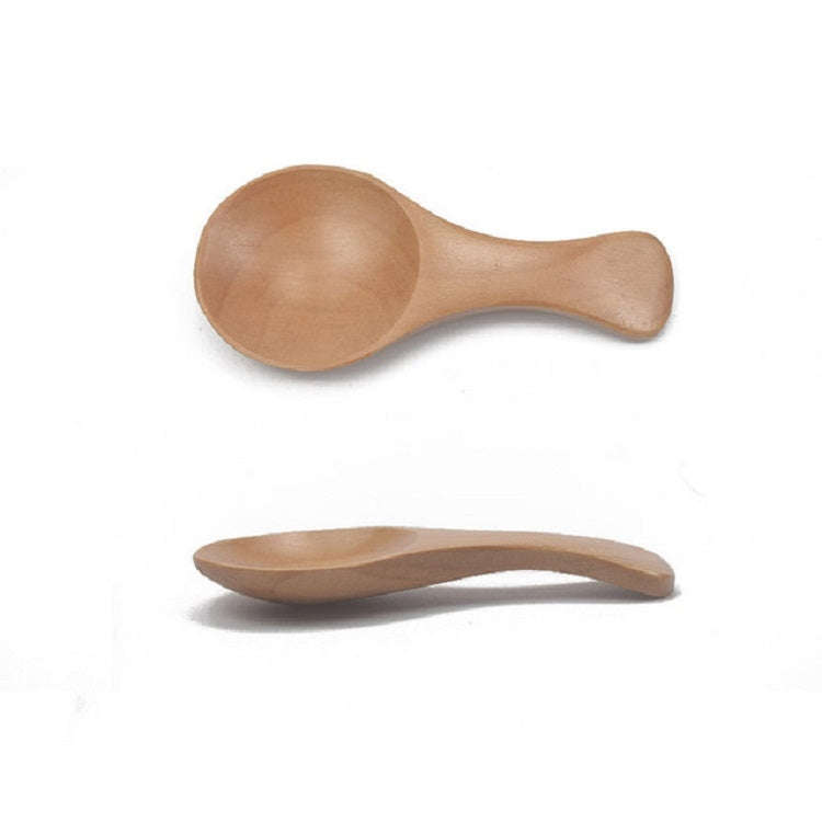 Log Short Handle Wide Mouth Milk Powder Spoon Wooden Seasoning Tea Spoon, Style:A