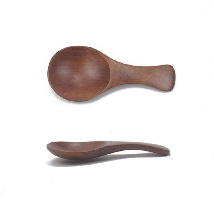Log Short Handle Wide Mouth Milk Powder Spoon Wooden Seasoning Tea Spoon, Style:C