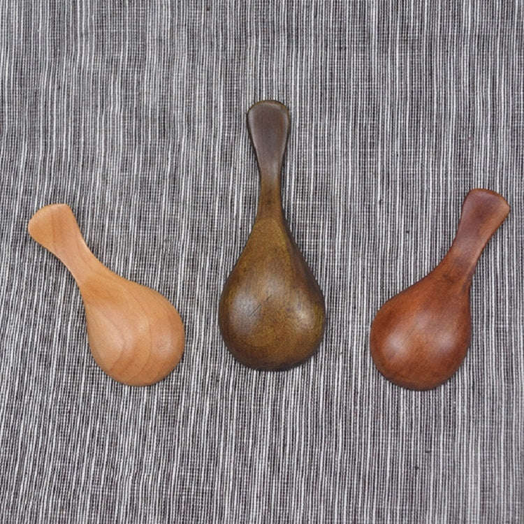 Log Short Handle Wide Mouth Milk Powder Spoon Wooden Seasoning Tea Spoon, Style:C