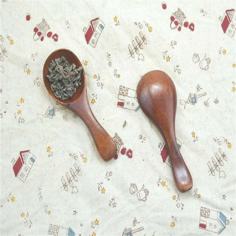 Log Short Handle Wide Mouth Milk Powder Spoon Wooden Seasoning Tea Spoon, Style:C