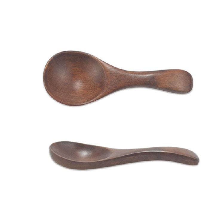 Log Short Handle Wide Mouth Milk Powder Spoon Wooden Seasoning Tea Spoon, Style:D
