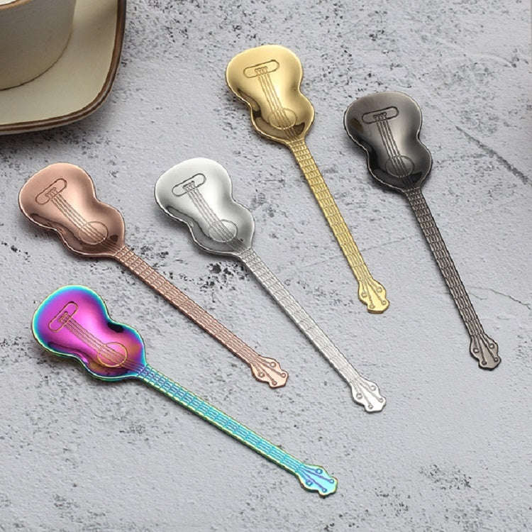 Stainless Steel Coffee Mixing Spoon Creative Musical Instrument Shape Spoon, Style:Octagonal, Col...
