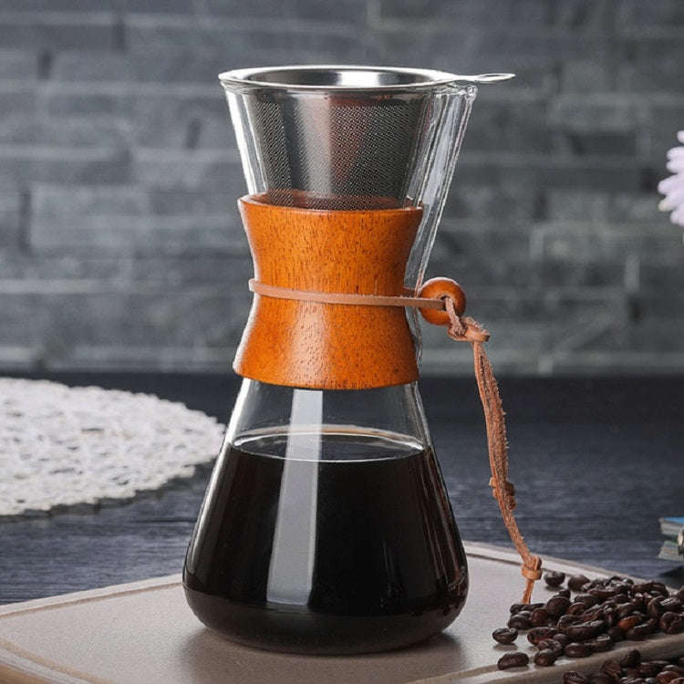 Heat Resistant Glass Coffee Pot Convenient Hand Made Pot, Specification:600ml Coffee Pot with Str...