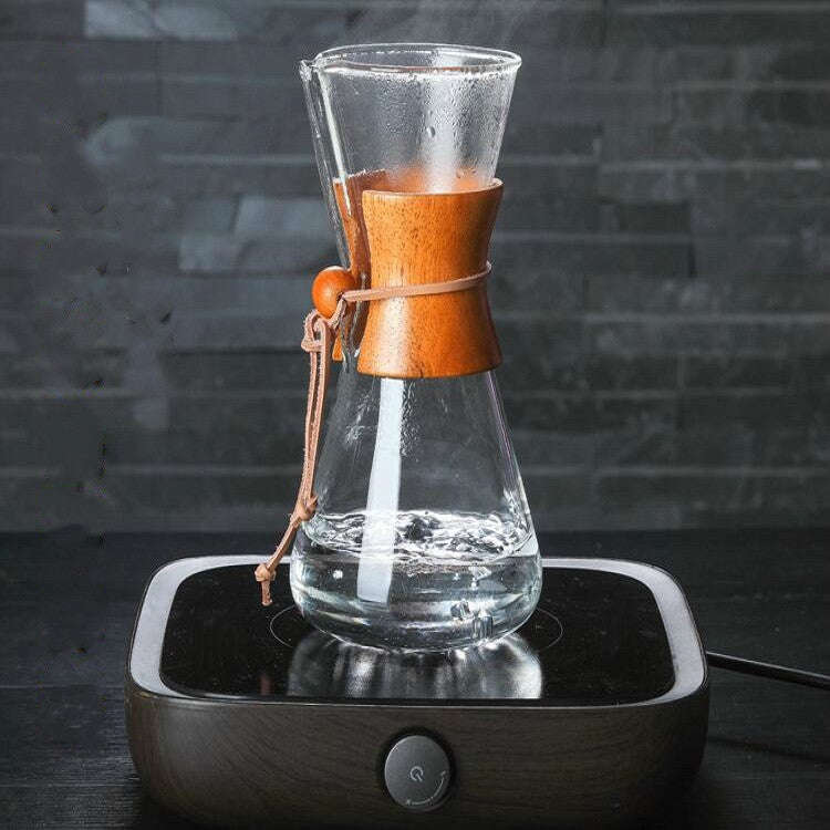 Heat Resistant Glass Coffee Pot Convenient Hand Made Pot, Specification:600ml Coffee Pot with Str...