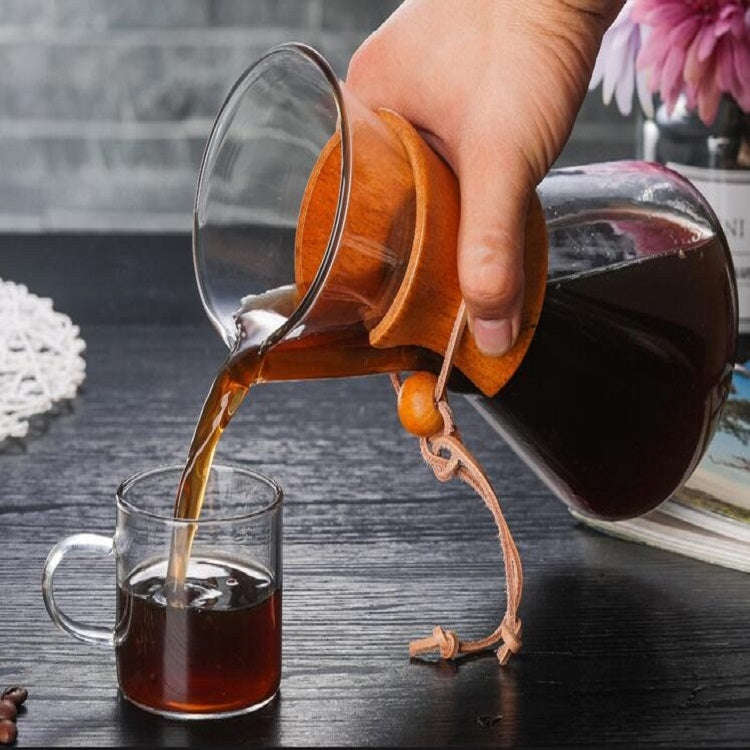 Heat Resistant Glass Coffee Pot Convenient Hand Made Pot, Specification:600ml Coffee Pot with Str...