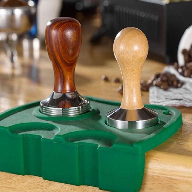 Stainless Steel Solid Wood Handle Integrated Coffee Powder, Specification:58mm, Color:Aluminum In...