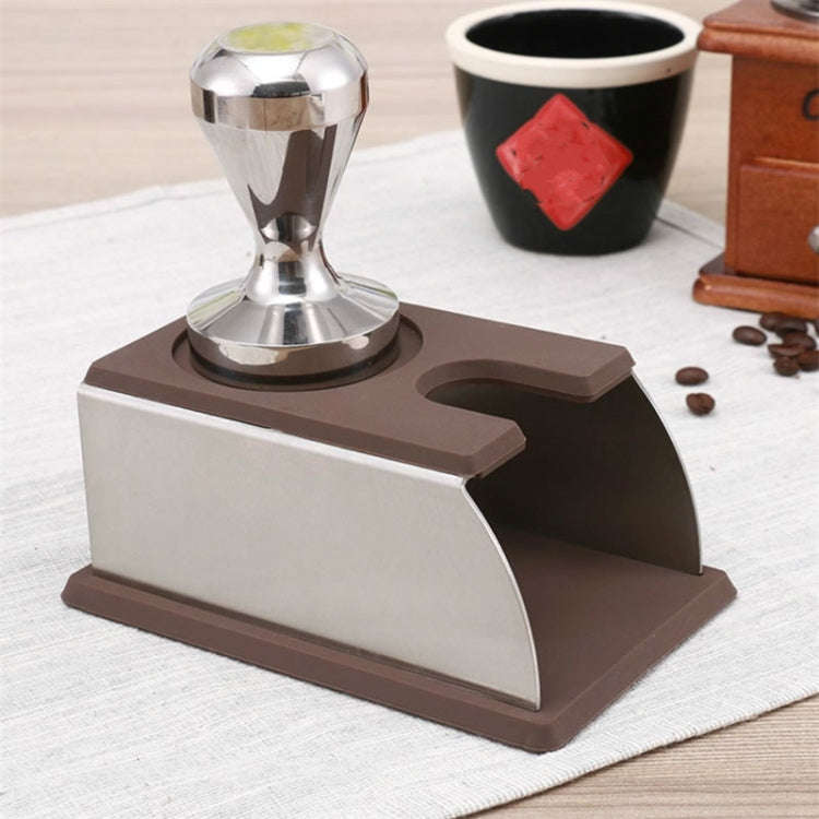 Stainless Steel Solid Wood Handle Integrated Coffee Powder, Specification:58mm, Color:Aluminum In...