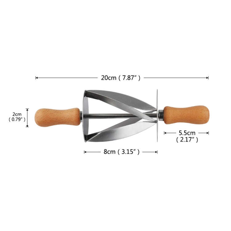 Croissant Tool Roller Stainless Steel Croissant Cutlery Croissant Knife(Silver)