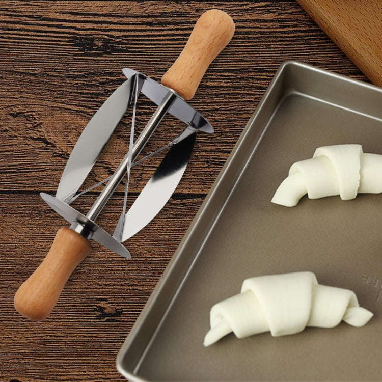 Croissant Tool Roller Stainless Steel Croissant Cutlery Croissant Knife(Silver)