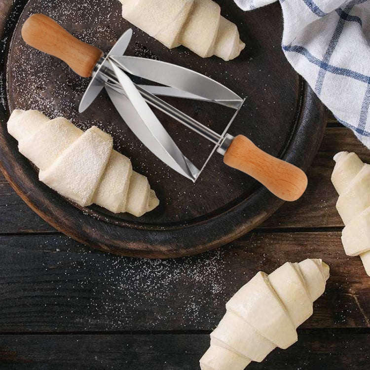 Croissant Tool Roller Stainless Steel Croissant Cutlery Croissant Knife(Silver)