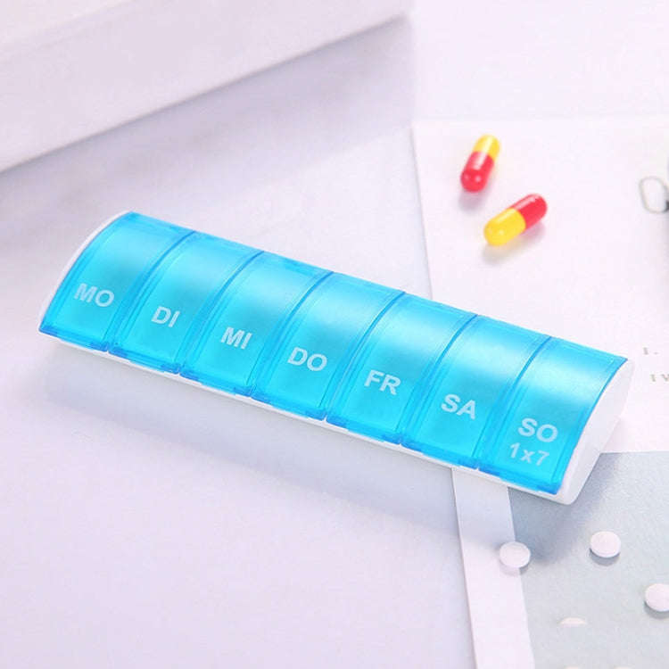 Portable Seven-part Mini Storage Pill Box(Blue)
