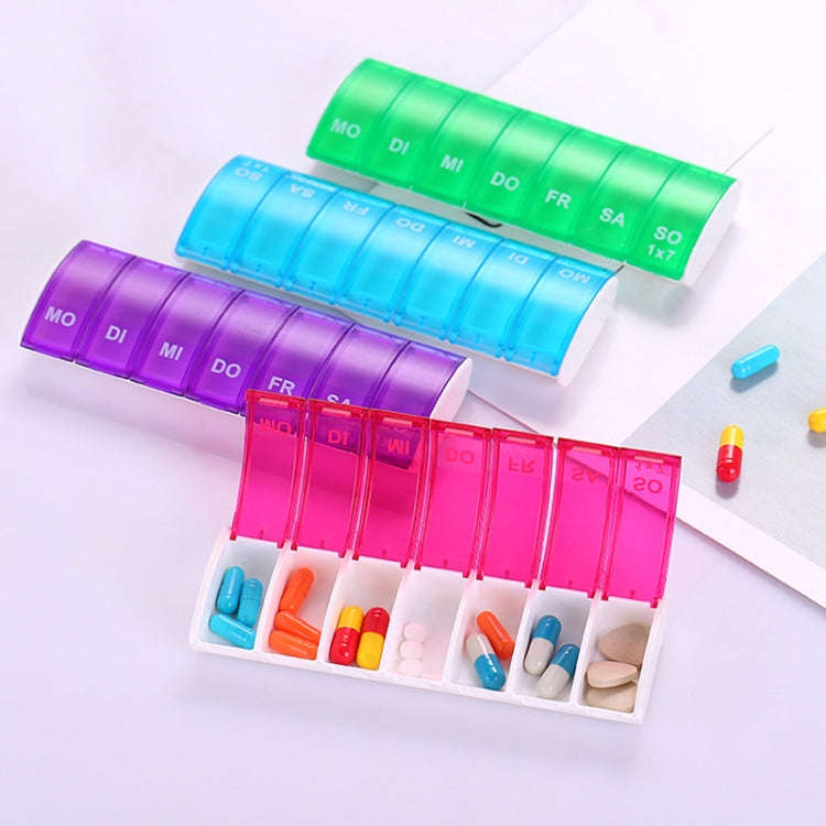 Portable Seven-part Mini Storage Pill Box(Green)