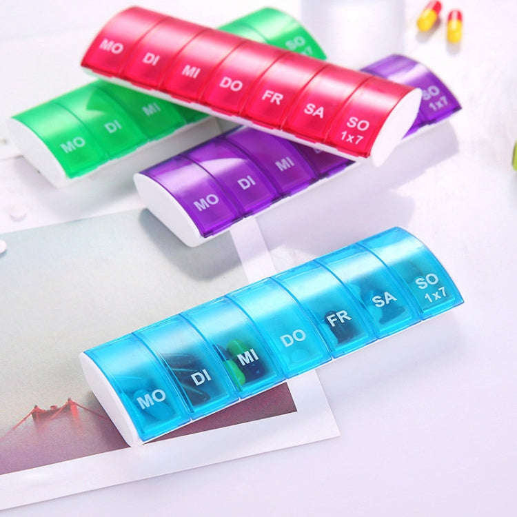 Portable Seven-part Mini Storage Pill Box(Green)