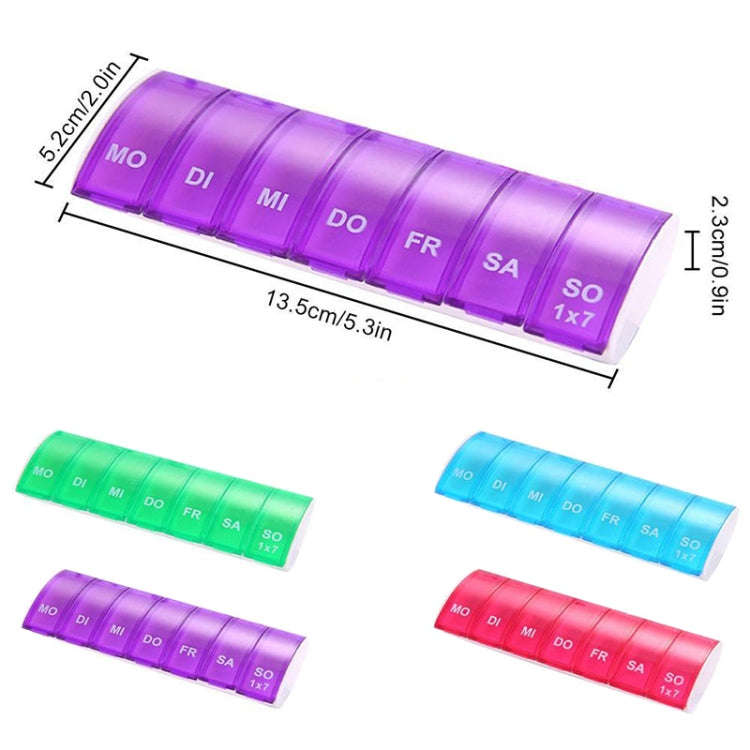 Portable Seven-part Mini Storage Pill Box(Green)