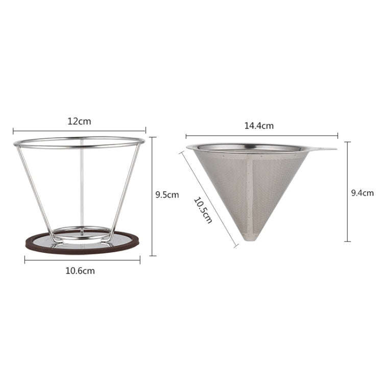 Stainless Steel Filter Cone Filter Cartridge Tea Coffee Free Paper Filter Cup(Silver)