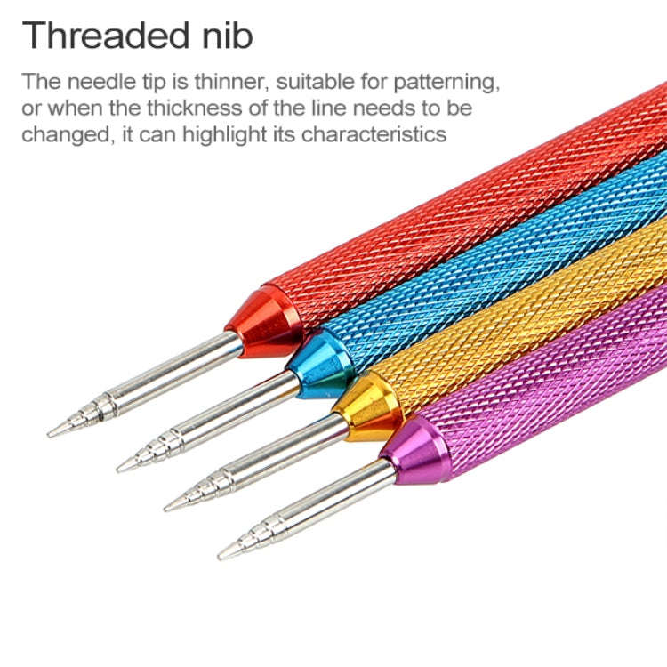 Fancy Coffee Pull Flower Needle Stainless Steel Carved Rod Crochet Flower Needle(Champagne)