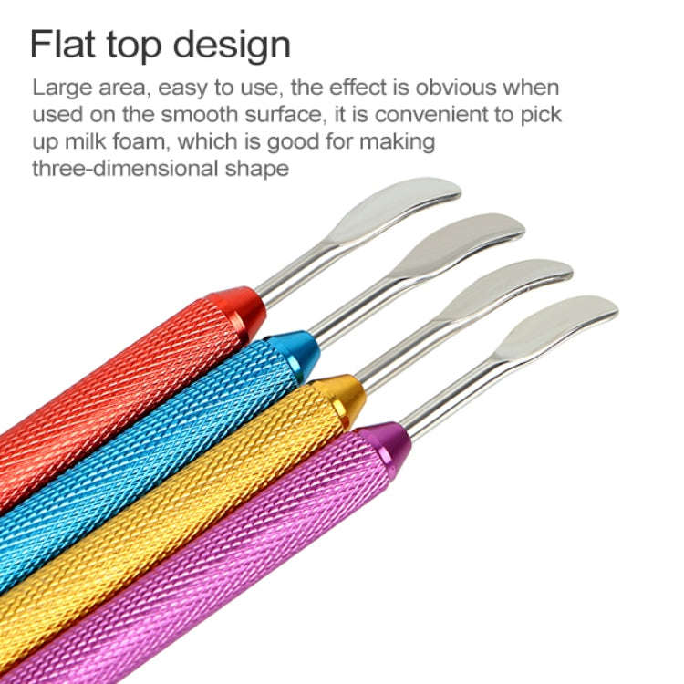 Fancy Coffee Pull Flower Needle Stainless Steel Carved Rod Crochet Flower Needle(Gold)