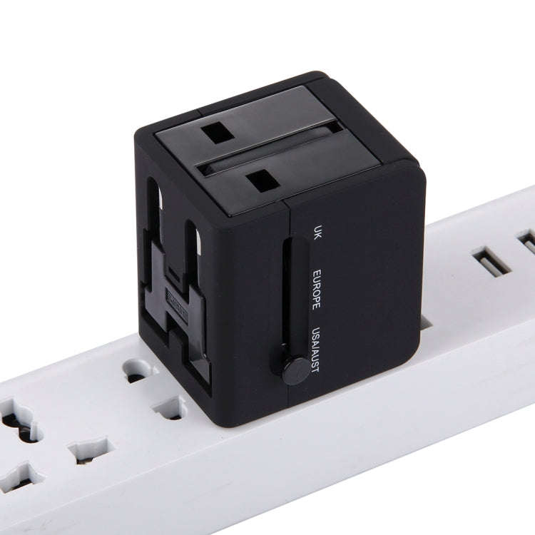 5V 2.1A Dual USB Power Socket Charger Adapter, UK / EU / US / AU Plug(Black)