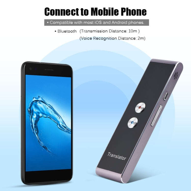 T8+ Portable Smart Voice Translator Smart Business Travel Real Time AI Translator Translation Mac...