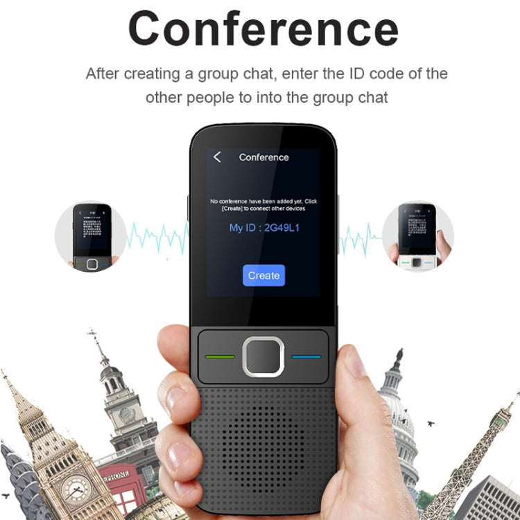 T10 Portable WIFI Smart Voice Translator Smart Business Travel Real Time AI Translator Translatio...