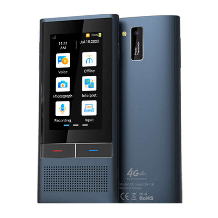 Z6 4G Version 3.1 inch Screen Smart Voice Translator for Business Travel 1GB+16GB Support 138 Lan...