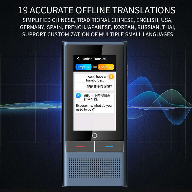 Z6 4G Version 3.1 inch Screen Smart Voice Translator for Business Travel 1GB+16GB Support 138 Lan...