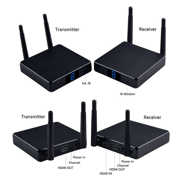 Measy FHD686 Full HD 1080P 3D 5-5.8GHz Wireless HDMI Transmitter (Transmitter + Receiver) with Di...
